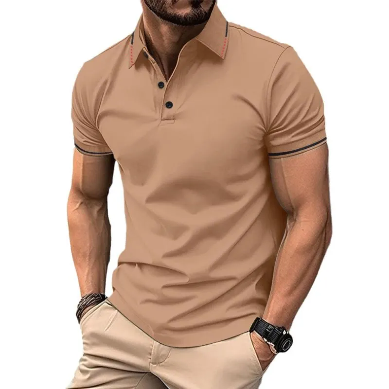 Men's Casual Lapel Slim Fit Short Sleeve Polo Shirt 29496777M sold by Manly