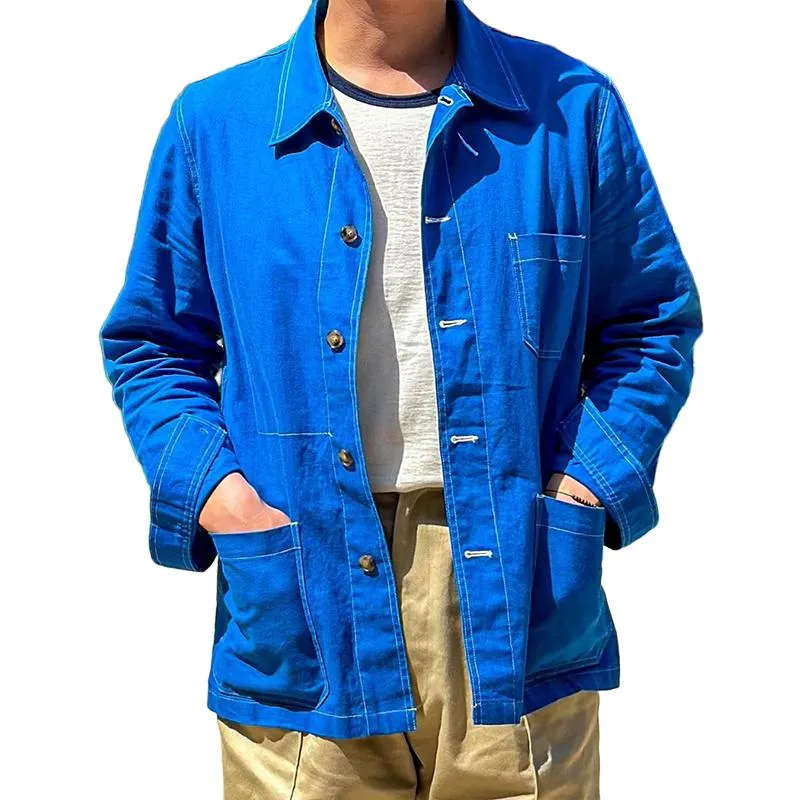 Men's Casual Vintage Solid Pocket Jacket 40858411TO sold by Manly