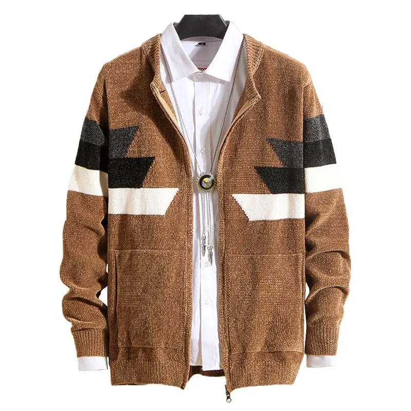 Men's Casual Stand Collar Zipper Long Sleeve Knitted Cardigan 39682678M sold by Manly