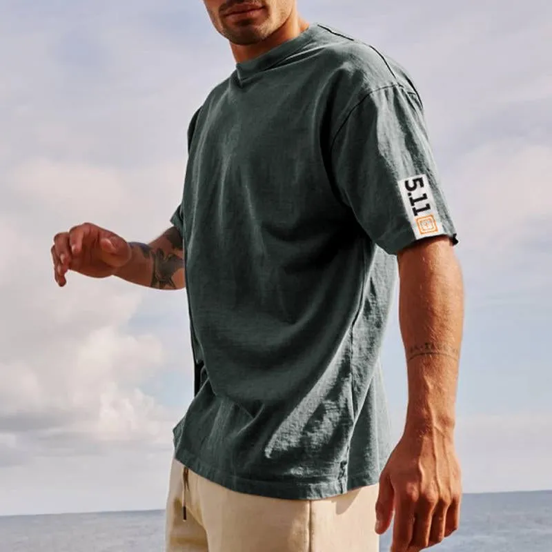 Men's Casual Vintage Printed Round Neck Short Sleeve T-Shirt 67783720Y sold by Manly product image thumbnail 5