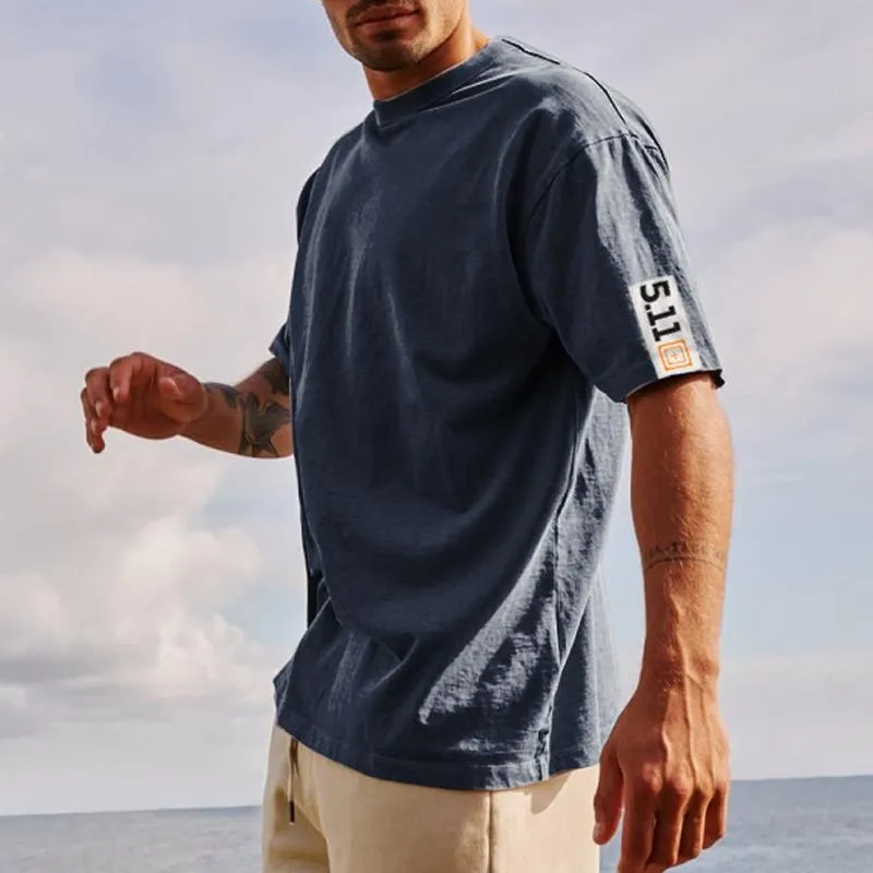 Men's Casual Vintage Printed Round Neck Short Sleeve T-Shirt 67783720Y sold by Manly product image thumbnail 4