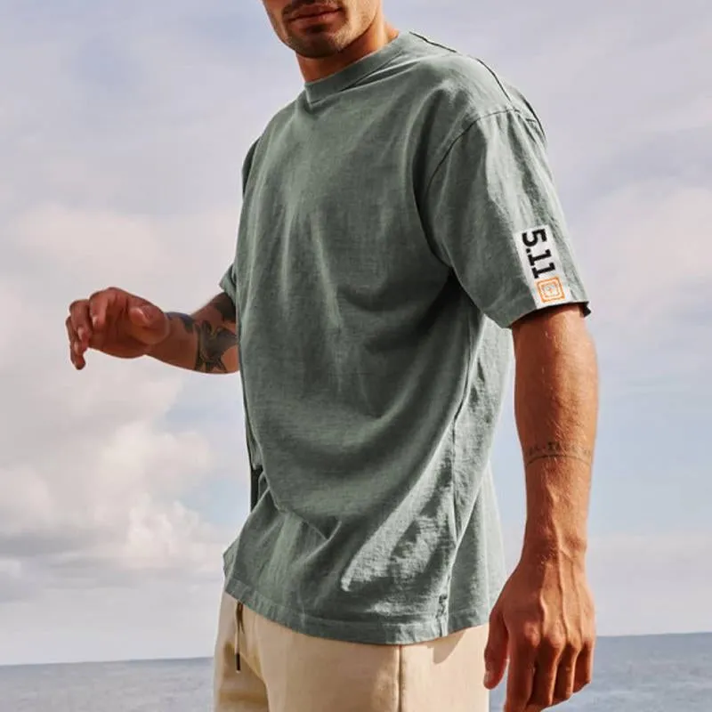 Men's Casual Vintage Printed Round Neck Short Sleeve T-Shirt 67783720Y sold by Manly product image thumbnail 3