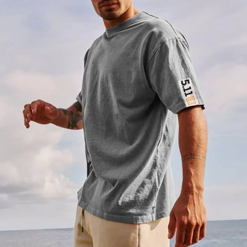 Men's Casual Vintage Printed Round Neck Short Sleeve T-Shirt 67783720Y sold by Manly product image thumbnail 2