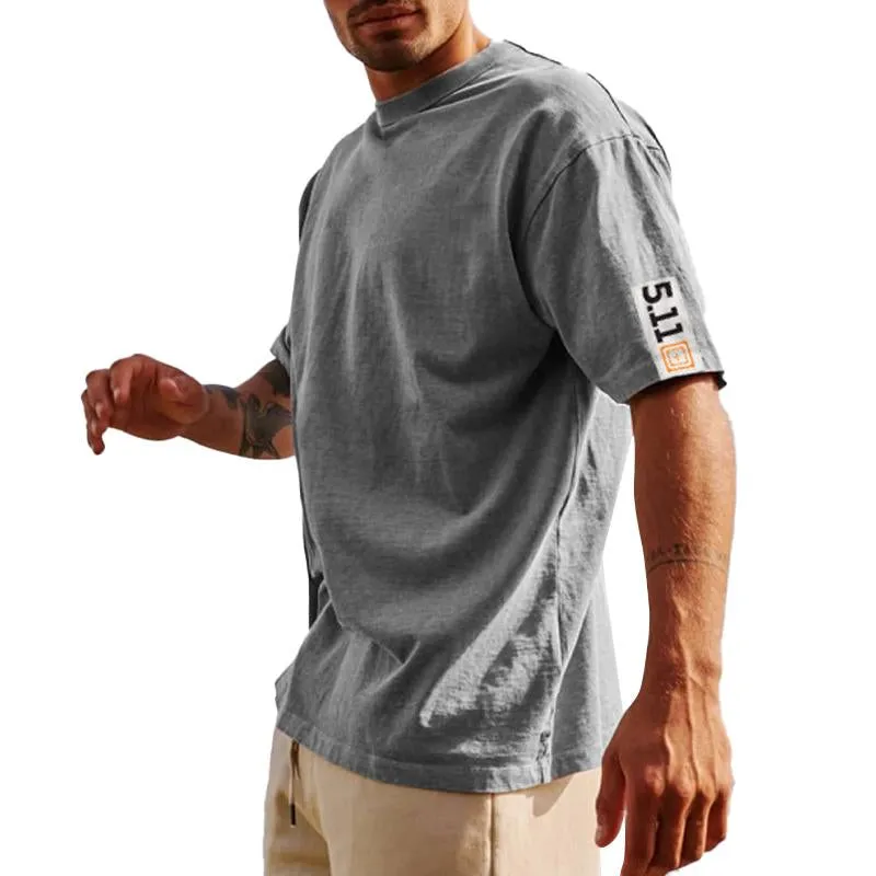 Men's Casual Vintage Printed Round Neck Short Sleeve T-Shirt 67783720Y sold by Manly