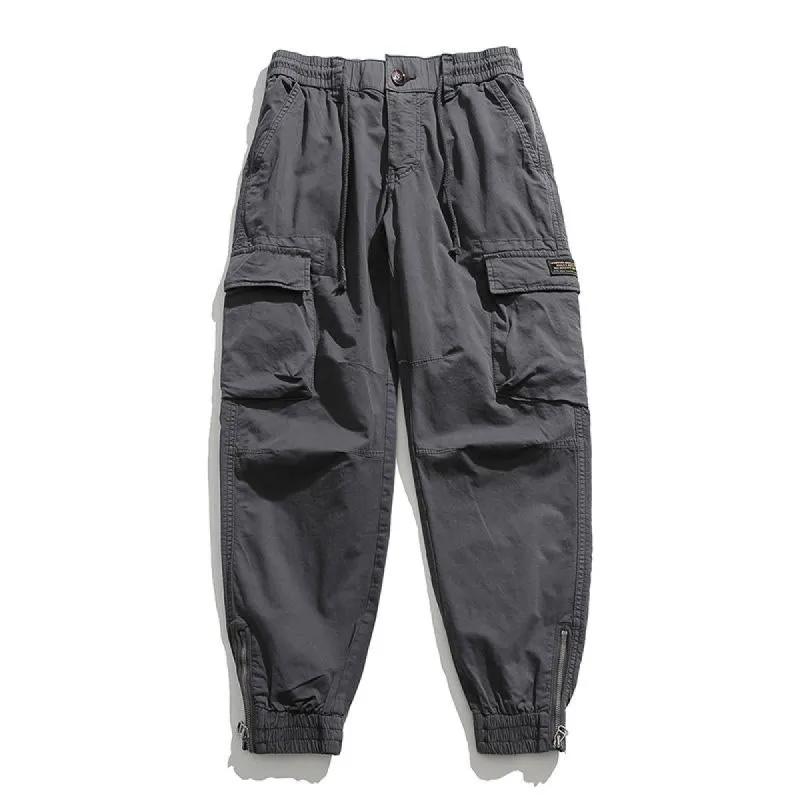 Men's Vintage Loose Multi Pocket Elastic Waist Cargo Pants 63808118M sold by Manly