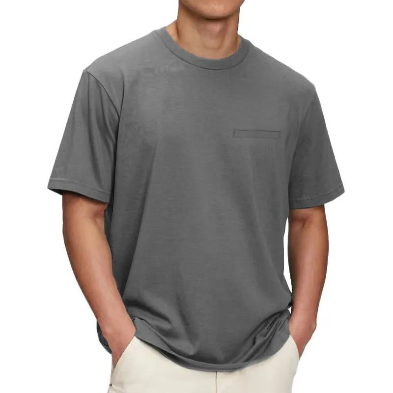 Men's Casual Solid Color Round Neck Short Sleeve T-Shirt 46031373Y sold by Manly