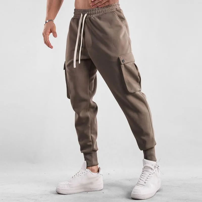 Men's Sports Solid Color Cotton Drawstring Multi-Pocket Trousers 54468776Y sold by Manly product image thumbnail 2