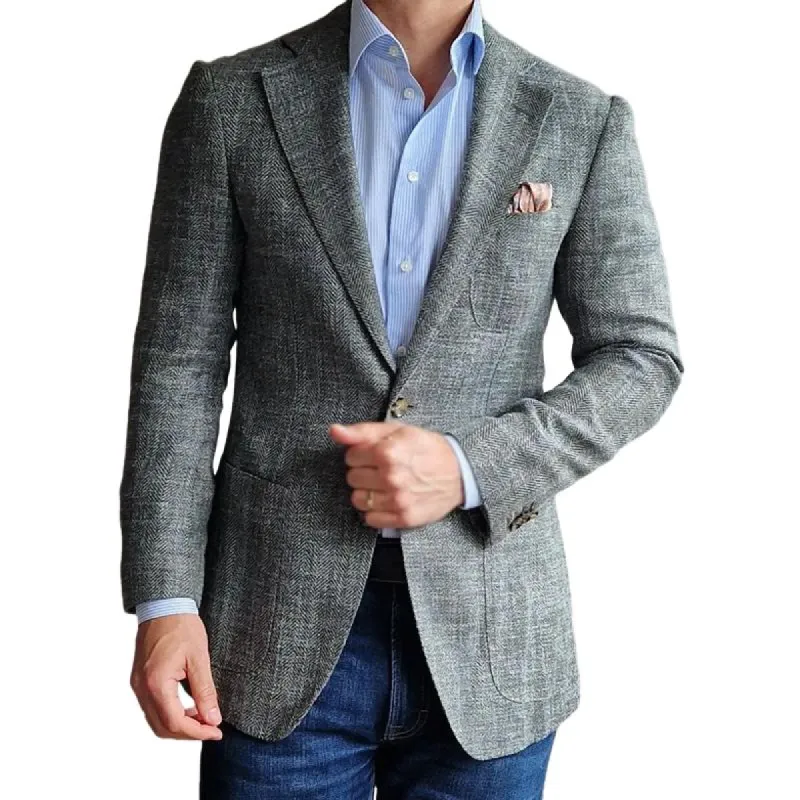 Men's Vintage Notch Lapel Two Buttons Slim Blazer 10428663Z sold by Manly