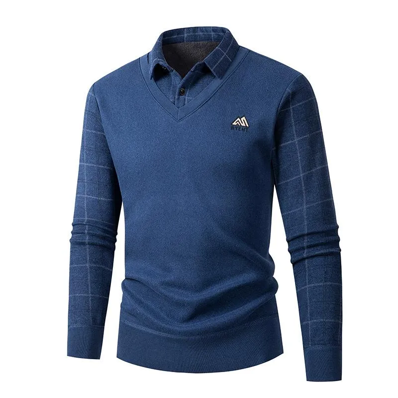 Men's Thickened Casual Fake Two-Piece Sweater 92698028X sold by Manly product image thumbnail 2