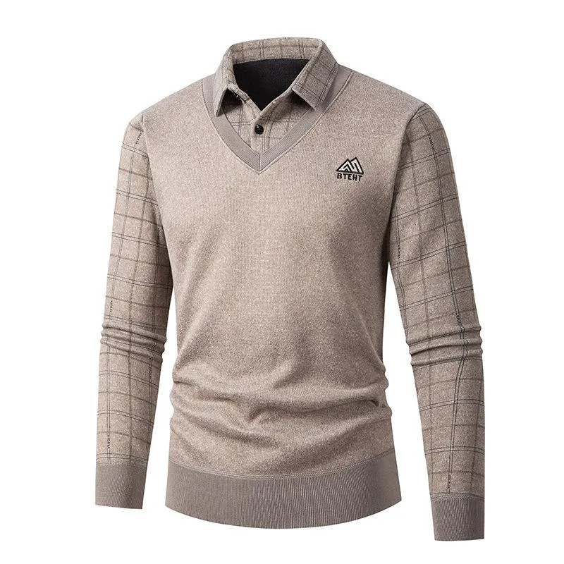 Men's Thickened Casual Fake Two-Piece Sweater 92698028X sold by Manly product image thumbnail 3