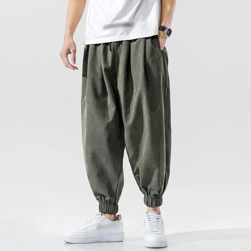 Men's Casual Solid Color Elastic Waist Loose Pants 82049485M sold by Manly product image thumbnail 3