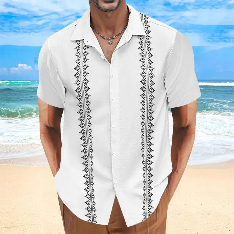 Men's Casual Printed Lapel Single Breasted Short Sleeve Shirt 33179276M sold by Manly product image thumbnail 4