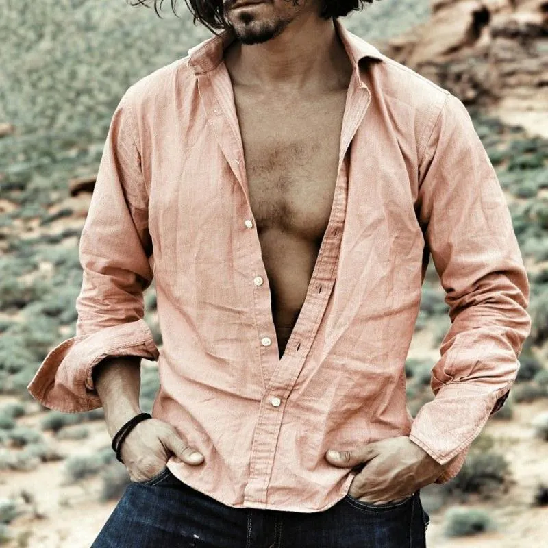 Men's Vintage Lapel Long Sleeve Shirt 05142159TO sold by Manly product image thumbnail 2