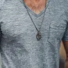 Men's Casual Cotton Blended V Neck Short Sleeve T-Shirt 37069662M sold by Manly