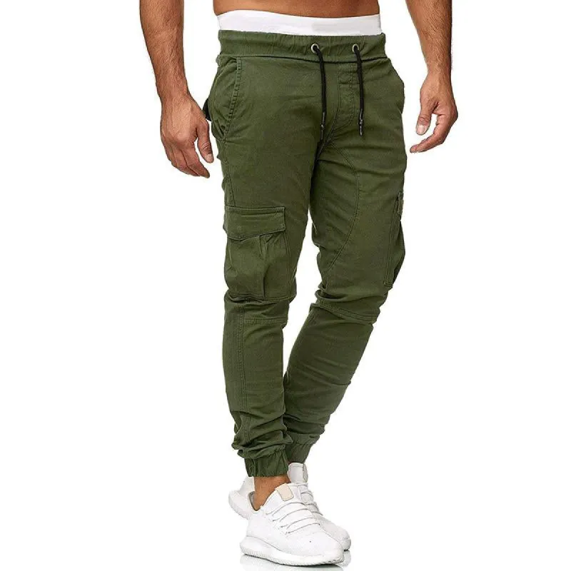 Men's Multi-Pocket Drawstring Belt Pants 74865786X sold by Manly