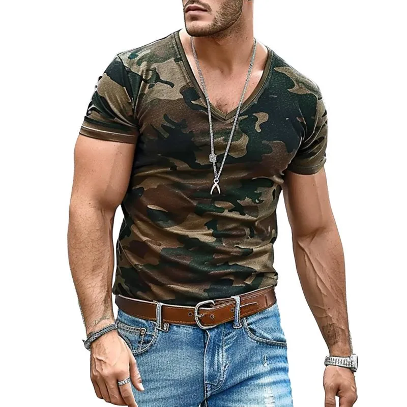 Men's Vintage Cotton Blend Camouflage Short Sleeve T-Shirt 25472447X sold by Manly