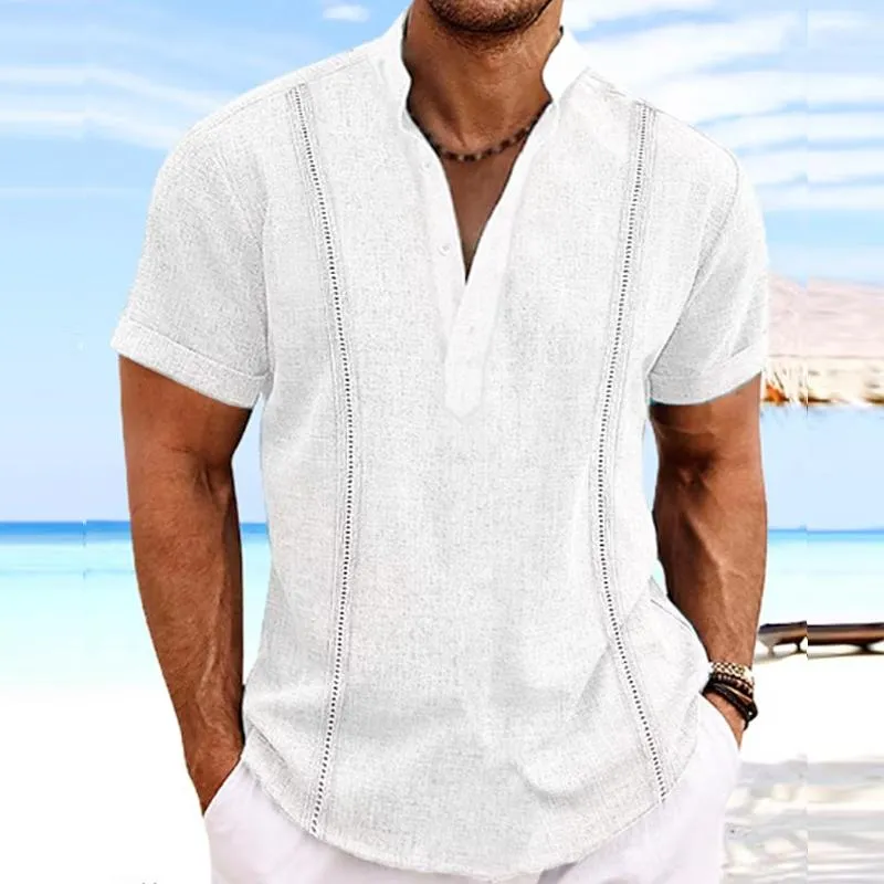 Men's Casual Solid Color Short Sleeve Shirt 61615638Y sold by Manly product image thumbnail 5