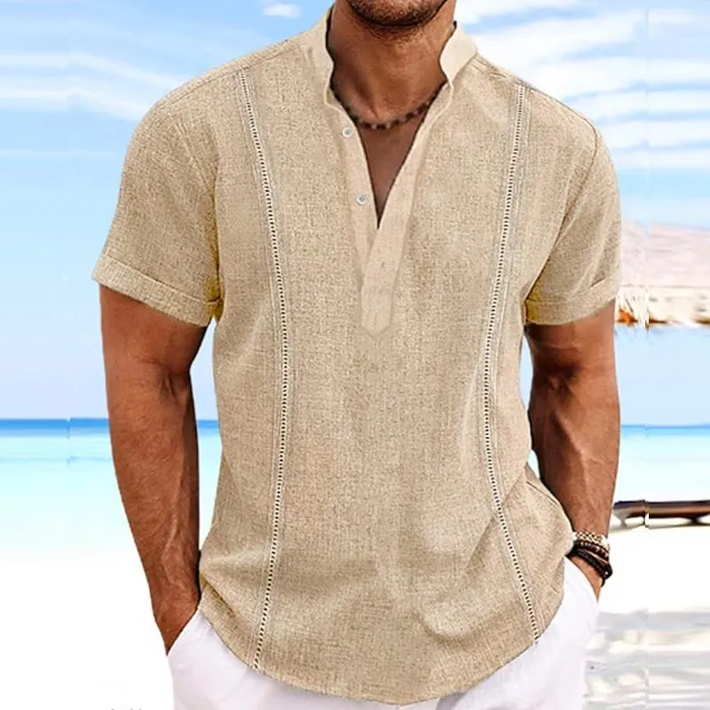 Men's Casual Solid Color Short Sleeve Shirt 61615638Y sold by Manly product image thumbnail 4