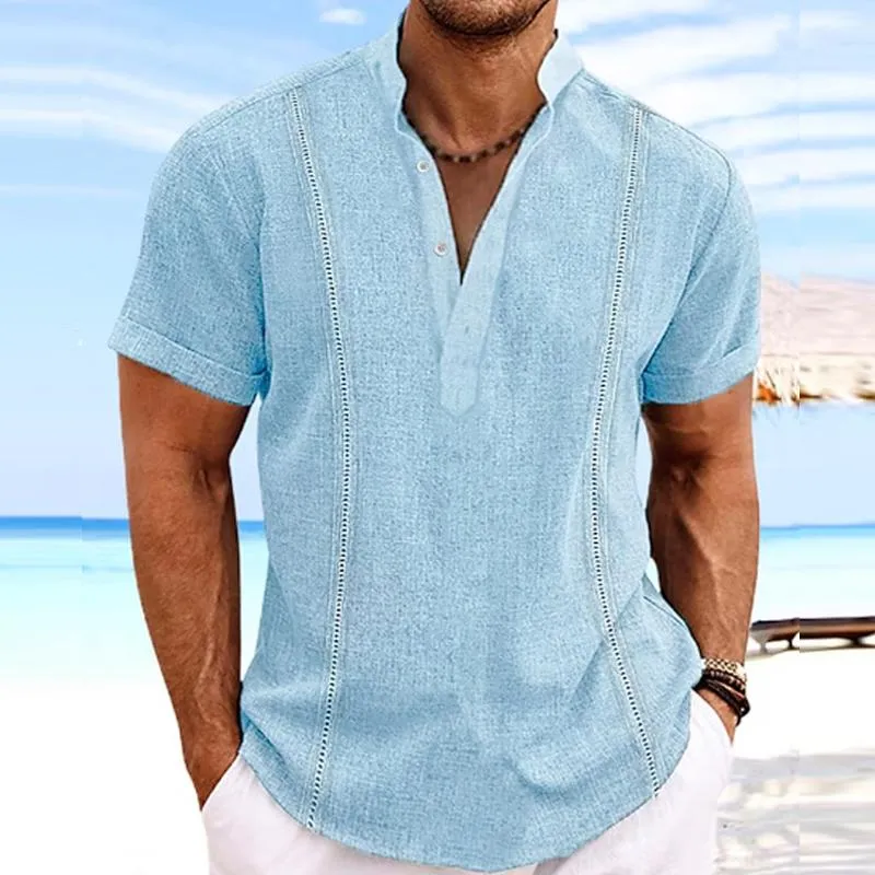 Men's Casual Solid Color Short Sleeve Shirt 61615638Y sold by Manly product image thumbnail 3