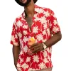 Men's Floral Print Lapel Beach Short Sleeve Shirt 28824957Y sold by Manly