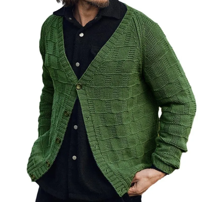 Men's Casual Solid Color Single Breasted Long Sleeve Knit Cardigan 76839638M sold by Manly