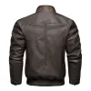 Men's Vintage Double Collar Leather Long Sleeve Zip Fly Bomber Jacket 88344870M sold by Manly