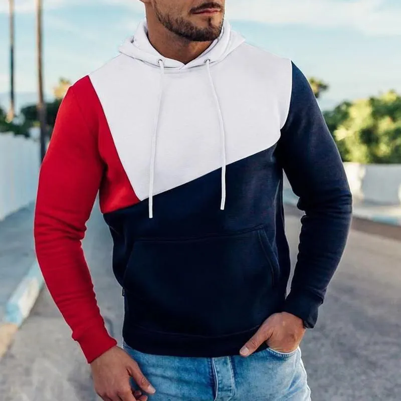Men's Contrasting Color Casual Stretch Hoodie 38637585X sold by Manly product image thumbnail 4