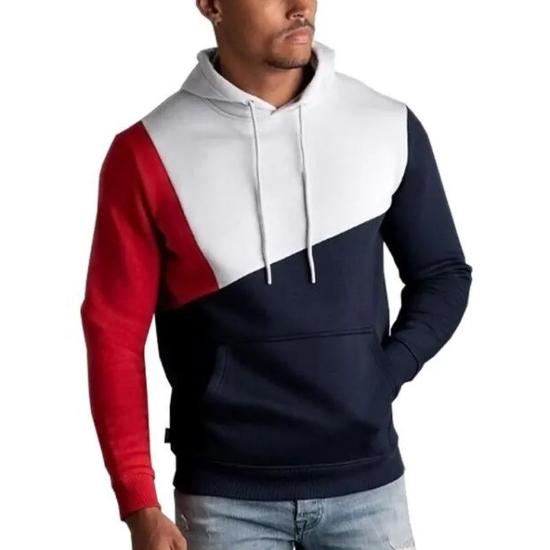 Men's Contrasting Color Casual Stretch Hoodie 38637585X sold by Manly