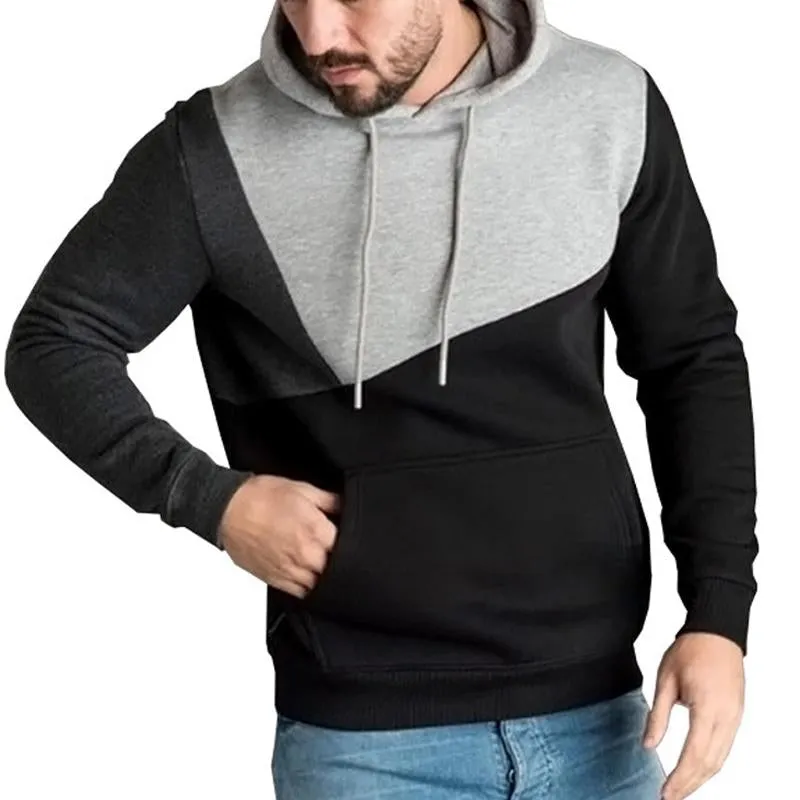 Men's Contrasting Color Casual Stretch Hoodie 38637585X sold by Manly product image thumbnail 3
