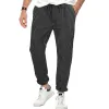 Men's Casual Lace-Up Slim Striped Pants 99725833X sold by Manly