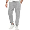 Men's Casual Lace-Up Slim Striped Pants 99725833X sold by Manly