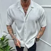 Men's Casual Solid Color Short Sleeve Shirt 85098587Y sold by Manly