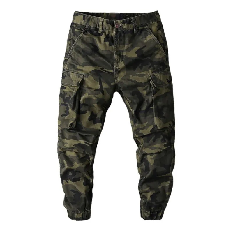Men's Casual Multi-Pocket Loose Cotton Camouflage Cargo Pants 54985145M sold by Manly