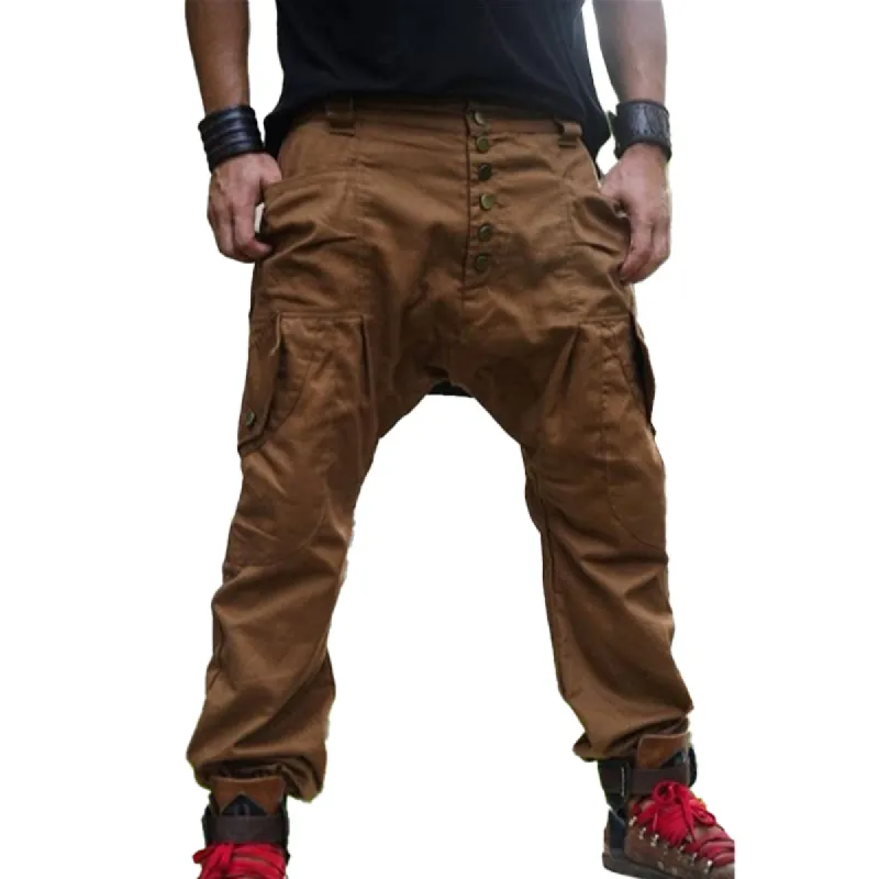 Men's Outdoor Solid Color Multi-Pocket Button Access Cargo Pants 67346476X sold by Manly