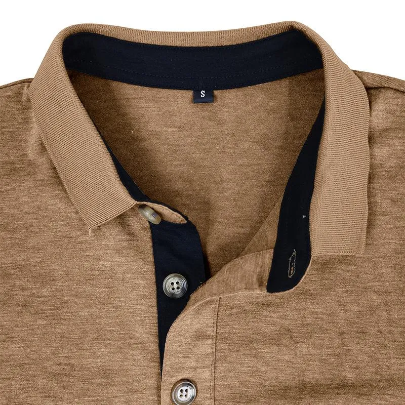 Men's Solid Color Long Sleeve Lapel Polo Shirt 38140025X sold by Manly product image thumbnail 3