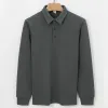 Men's Solid Loose Lapel  Long Sleeve Polo Shirt 39946400Z sold by Manly