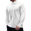 Men's Solid Loose Lapel  Long Sleeve Polo Shirt 39946400Z sold by Manly