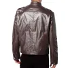Men's Vintage Patchwork Stand Collar Zipper Motorcycle Leather Jacket 87958383M sold by Manly