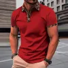 Men's Floral Patchwork Lapel Short Sleeve Casual Polo Shirt 30901548Z sold by Manly