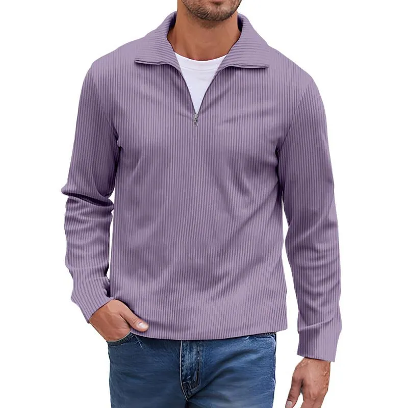 Men's Casual Solid Color Zipper Lapel POLO Shirt 35706624X sold by Manly product image thumbnail 5