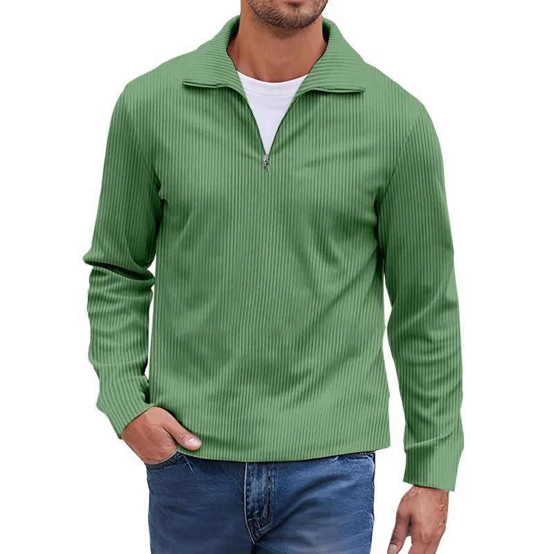 Men's Casual Solid Color Zipper Lapel POLO Shirt 35706624X sold by Manly product image thumbnail 4