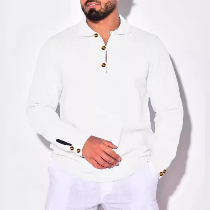 Men's Casual Cotton Linen Lapel Slim Pullover Long Sleeve Shirt 26925876M sold by Manly product image thumbnail 3