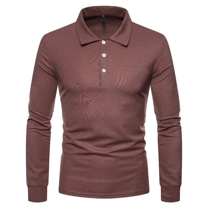Men's Casual Solid Color Lapel Long Sleeve POLO Shirt 97460501Y sold by Manly product image thumbnail 4