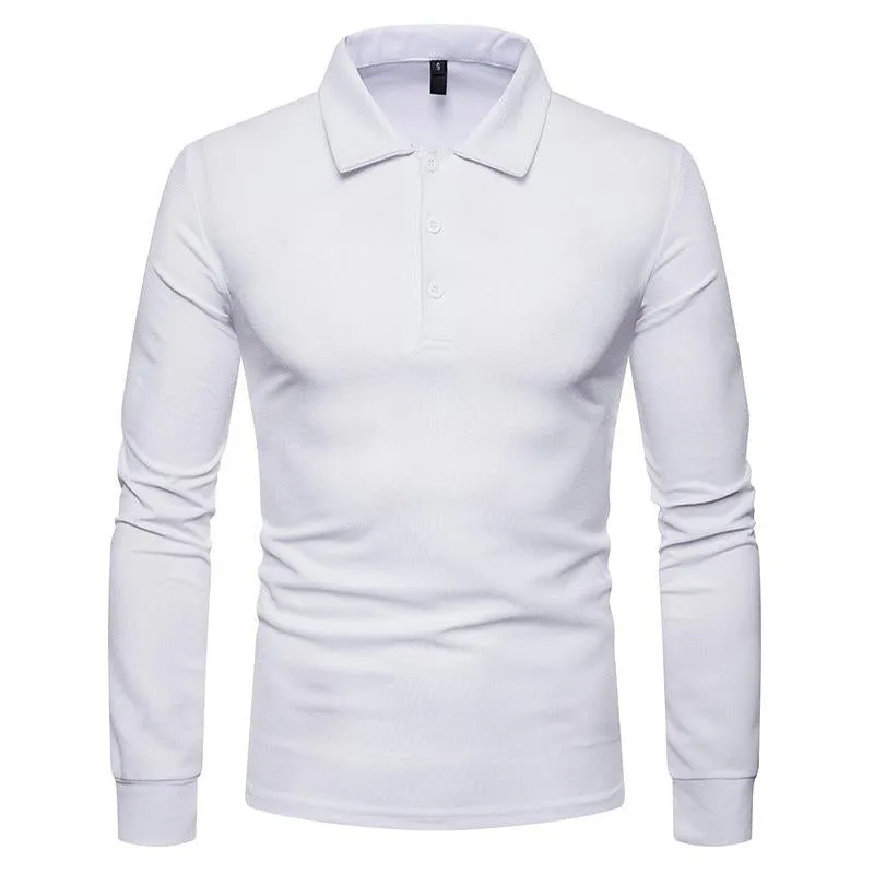 Men's Casual Solid Color Lapel Long Sleeve POLO Shirt 97460501Y sold by Manly product image thumbnail 5