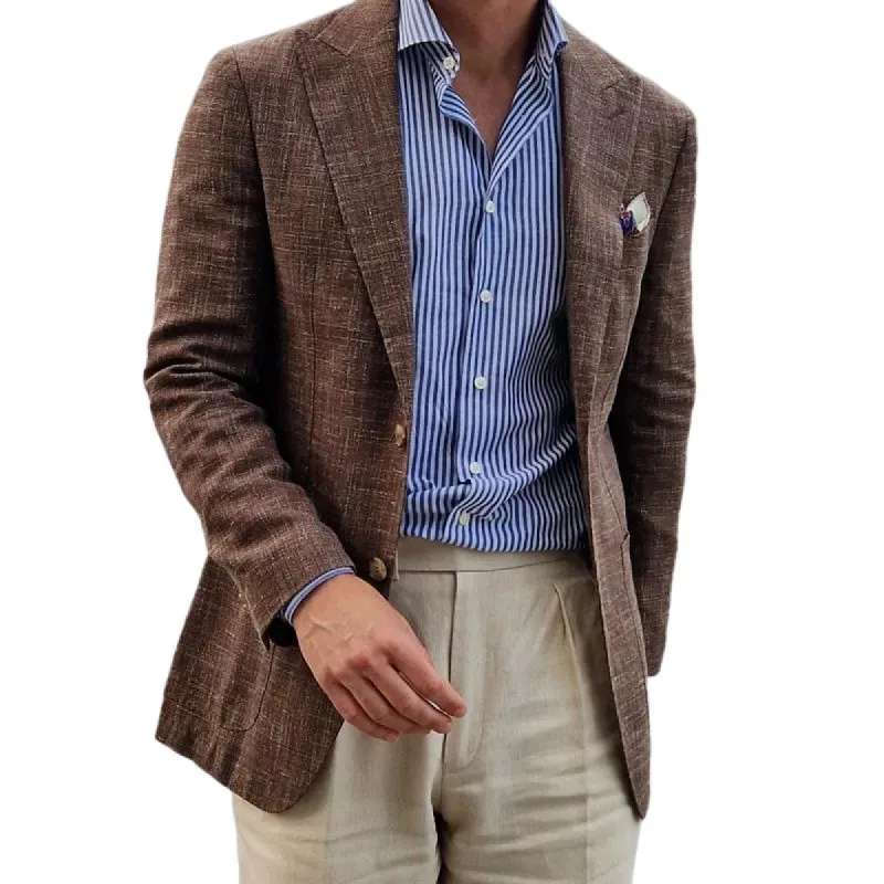 Men's Fashion Vintage Peaked Lapel Two Buttons Slim Blazer 99218681Z sold by Manly