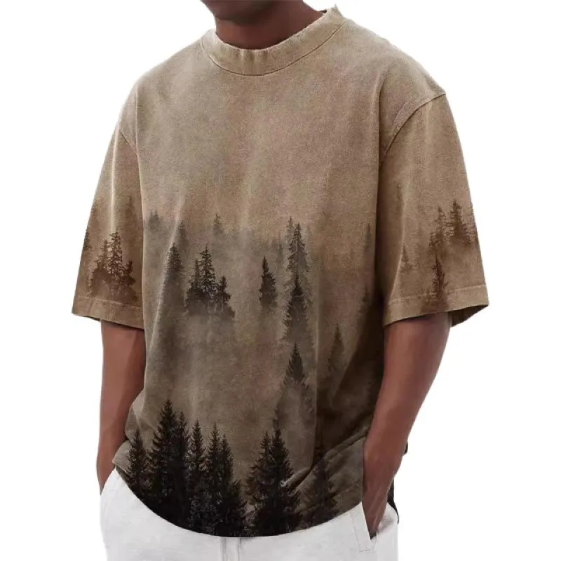 Men's Casual All-match Loose Short-sleeved Round Neck T-shirt 60865190X sold by Manly