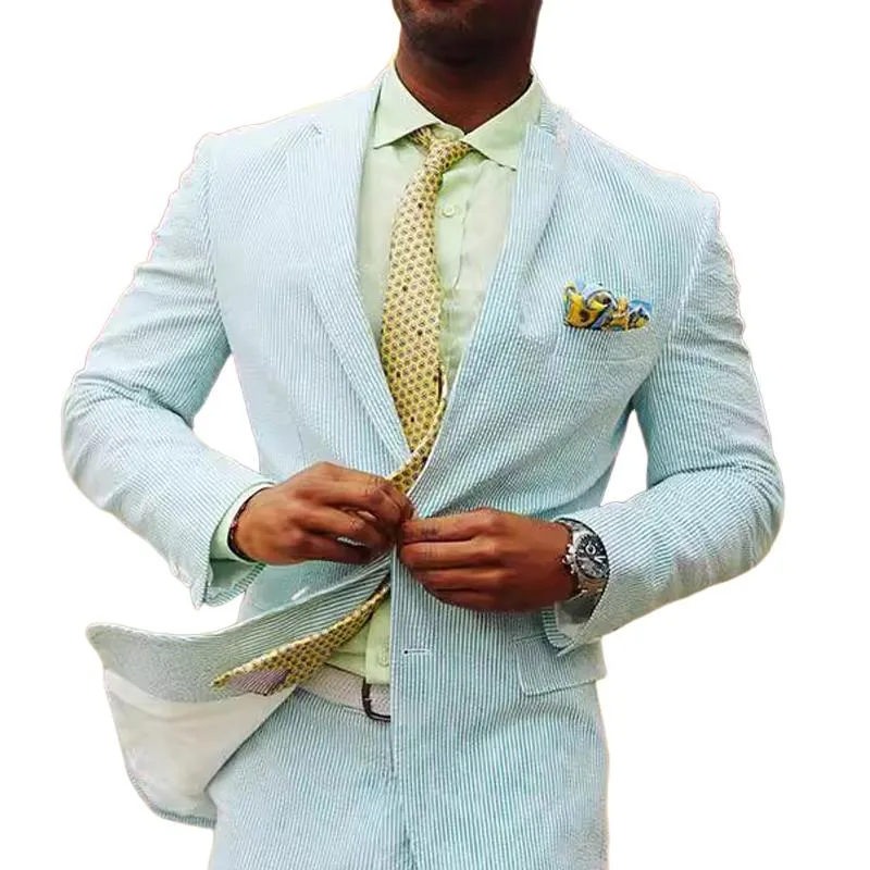 Men's Simple Striped Single Breasted Blazer 53576381X sold by Manly