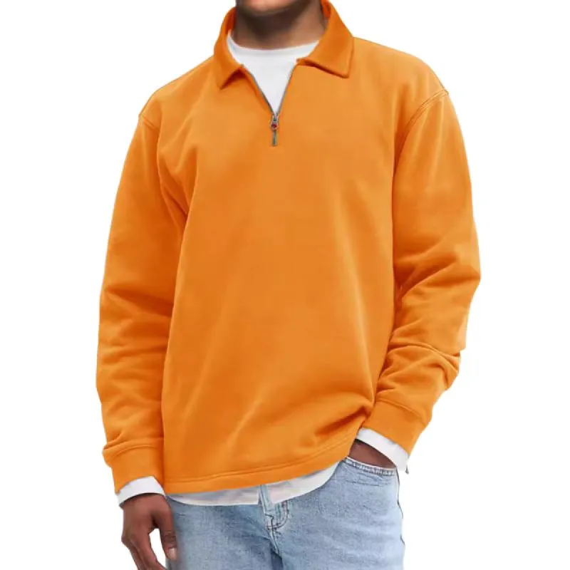 Men's Casual Half Zip Cotton Blended Loose Pullover Sweatshirt 05397432M sold by Manly
