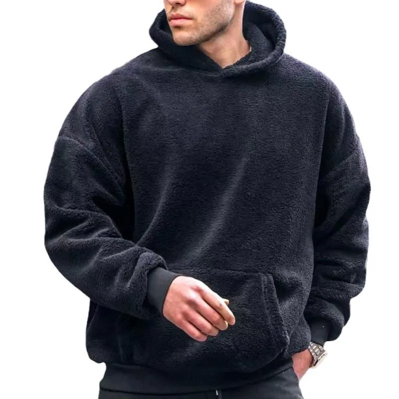Men's Solid Color Flannel Hoodie 80301315X made by Manly