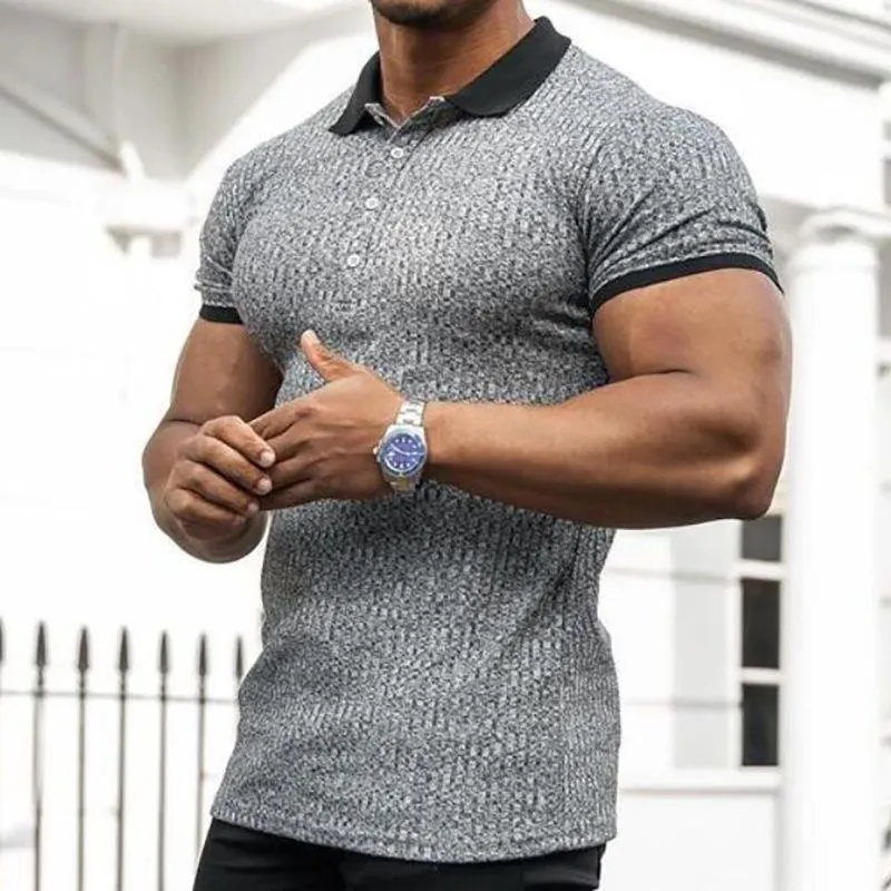 Men's Retro Contrast Slim Lapel Short Sleeve Polo Shirt 10138071M sold by Manly product image thumbnail 4
